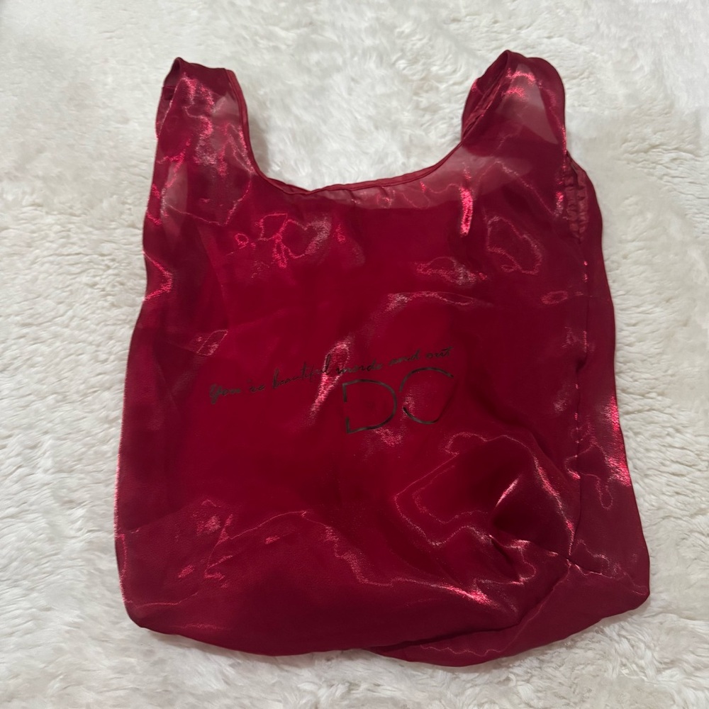 Dominique Cosmetics Red Sheer Tote Bag